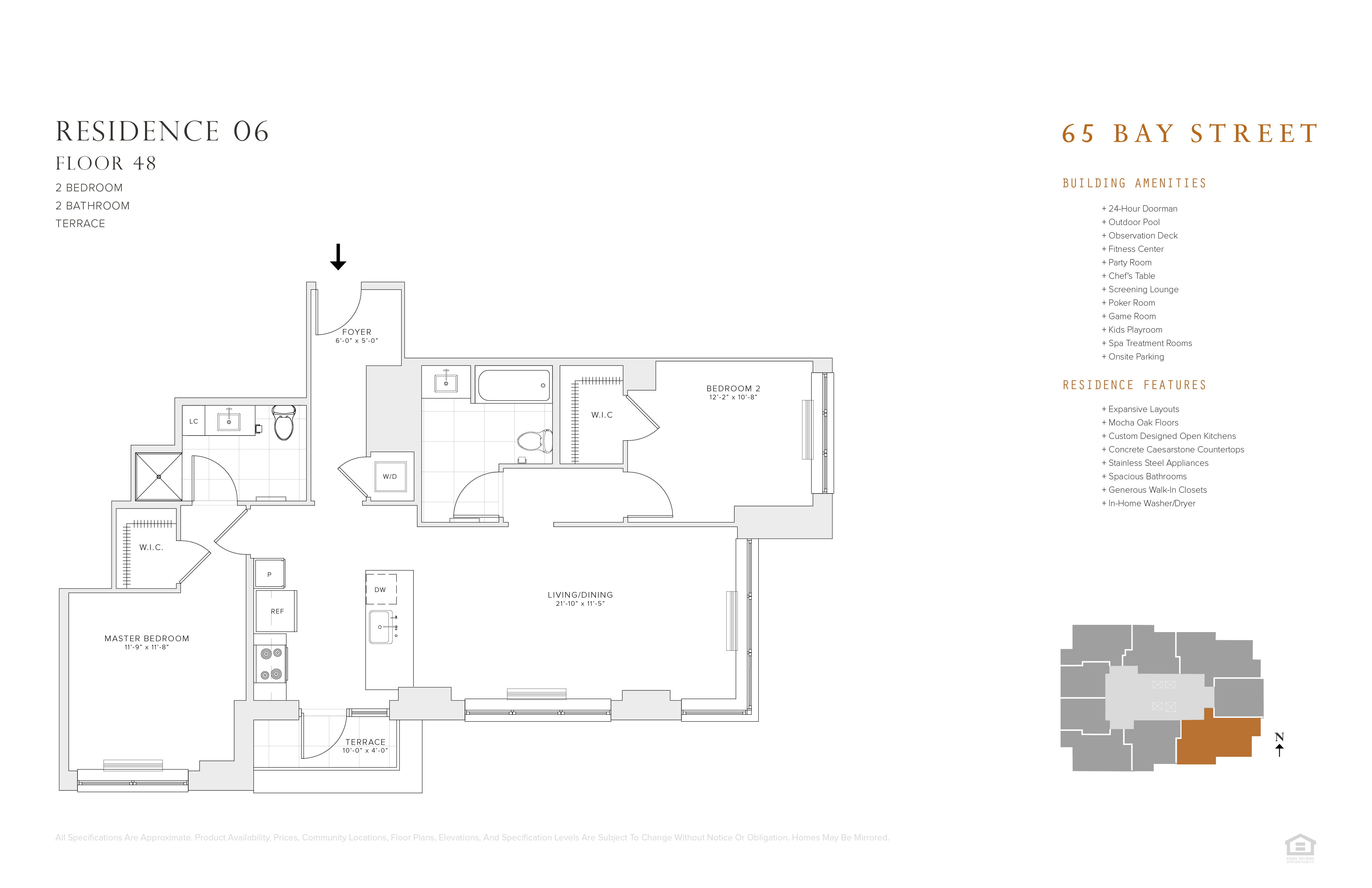 Floor plan for 2 beds, 2 baths, 1133 sqft